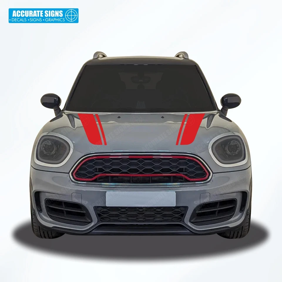 Adesivi Cofano per F60 Mini Countryman Cofano Strisce Grafica (Aftermarket) - Immagine 2 di 4