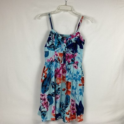 Express Hawaiian Floral Empire Waist Sundress Spaghetti Straps Size M Baby Doll