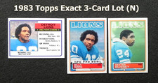 LIONS  1983 Topps Exact 3-Card Lot (N)  Billy Sims (@), Dexter Bussey #58-70-60