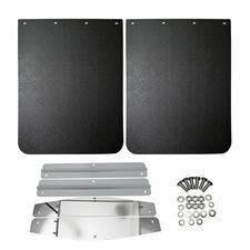 Pair 24"x 30" Heavy Duty Polymer Mudflaps with Stainless Steel Mudflap Weights