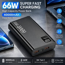 40000mAh 66W Fast Charging Portable Charger USB-C Power Bank Travel Battery Pack