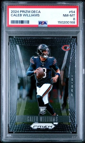 2024 PANINI PRIZM DECA #54 CALEB WILLIAMS ROOKIE RC PSA 8