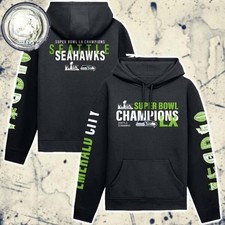 Seahawks Fanatics Black Champions Four Piece Hoodie 3D
