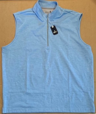 NWT $178 Men s Johnnie-O Performance Malibu Blue Half Zip Golf Vest Size L