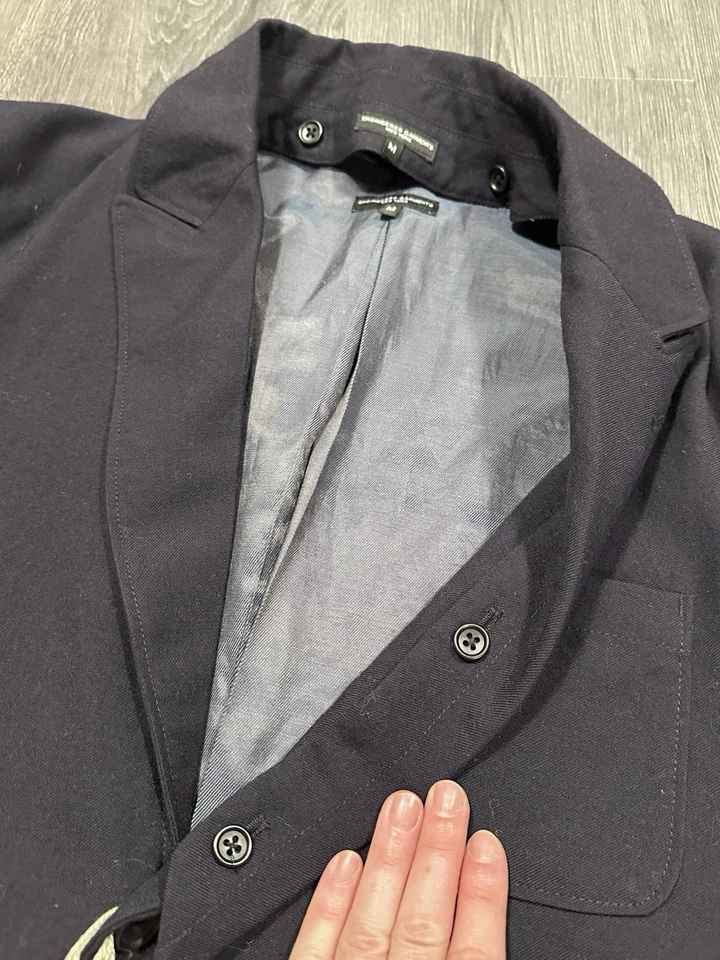 Engineered Garments Trans Jacket Dark Navy Wool Uniform Serge M Medium $372 MSRP - Image 3 of 4