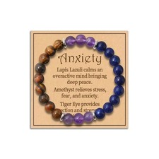 Authentic Lapis Lazuli Men's Beaded Bracelet 8mm Natural Stone for Couples Gift