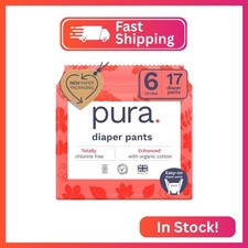 Pura Hypoallergenic Diaper Pants Size 6 33 lbs Overnight, up to 12 Hours Leak