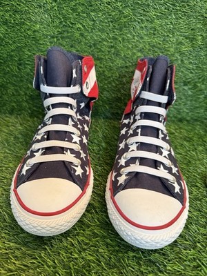Converse Chuck Taylor All Star Red ,White,Blue Stars Stripes High Top  New 6