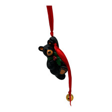 Demdaco Bearfoots Jeff Flemming Holly Bear Ornament Resin NWT
