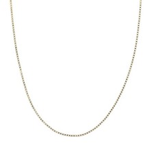 .9mm Box Link Chain 21.5" Necklace 14k Yellow Gold Italy 1.77 Grams
