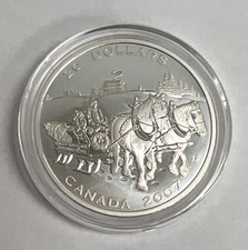 2007 $20 Canada 1 oz. Fine SILVER Coin - Holiday Sleigh Ride