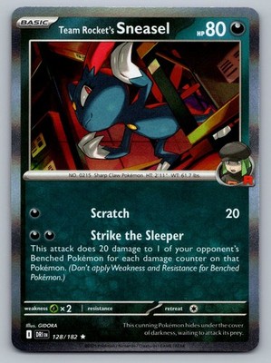 Pokemon TCG SV10: Destined Rivals Team Rocket's Sneasel 128/182