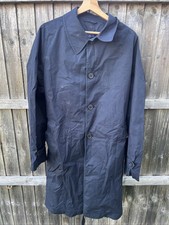 Polo Ralph Lauren Mens 40R Navy Long Button Up Mac Coat Jacket Overcoat