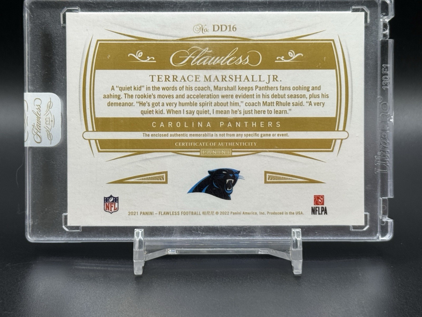 2021 Flawless #DD16 Terrace Marshall JR RC 1/1 Dual Nike Swoosh Sealed view 2