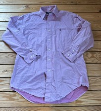 Ralph Lauren Men  s Button Up Dress Shirt Size 15 Purple E3