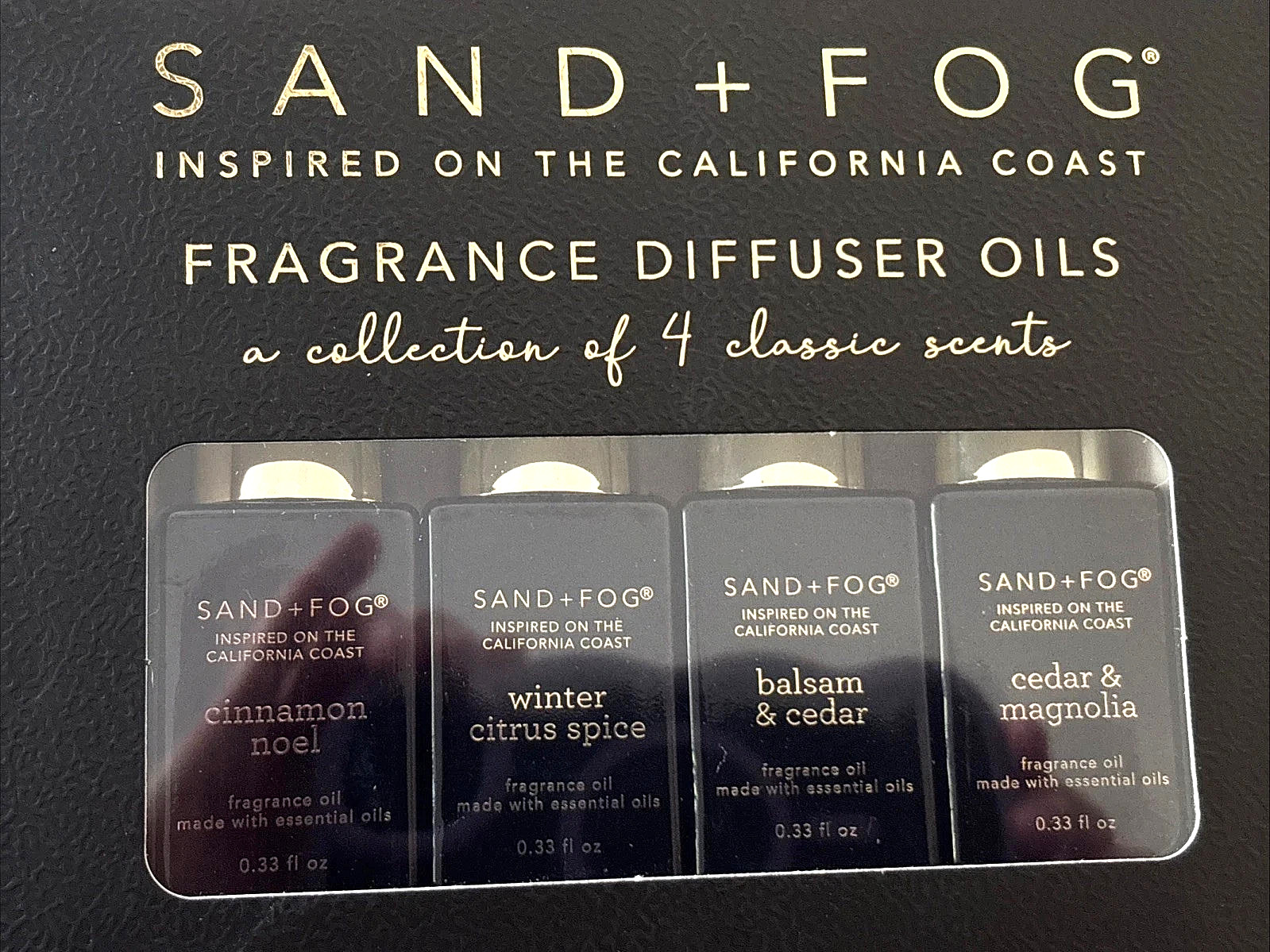 Sand + Fog Fragrance Diffuser Oils Gift Set 4pc Essential Oils Aromatherapy NISB