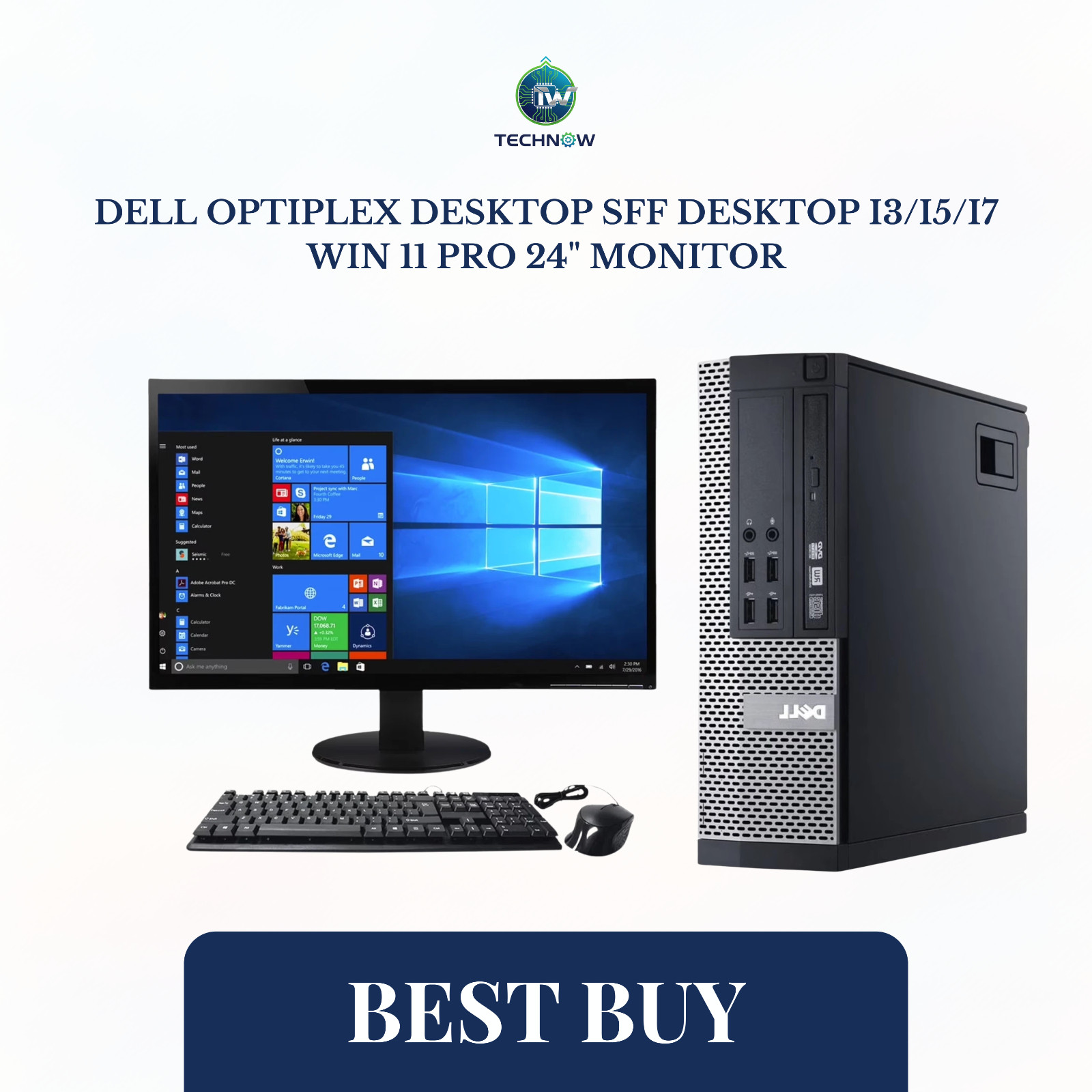 Dell OptiPlex Desktop SFF Desktop i3 i5 i7 Win 10/11 Pro 27" Monitor
