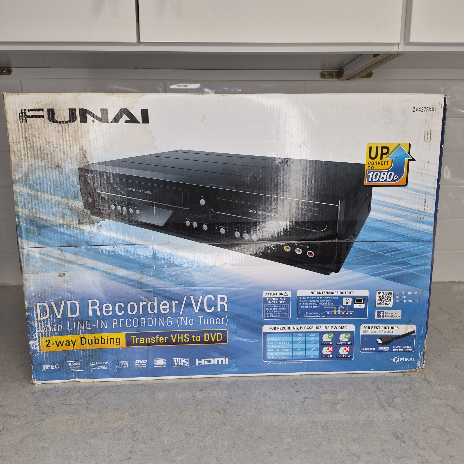 Funai ZV427FX4 DVD Recorder VCR Combo Player VHS Transfer BR