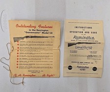 Rare Original Remington Model 141 Gamemaster Hang Tags Paper Work 1946 Vintage