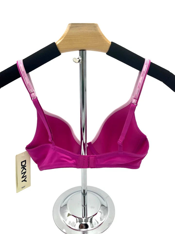 DKNY Heritage Logo Push-Up Bra Custom Lift Push Up Bra 458272 Pink 6GV 34C - Image 3 of 3