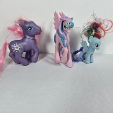 My Little Pony Lot 3 Hasbro: RAINBOW DASH 2010, CELESTIA 2010, JEWEL STAR 2003