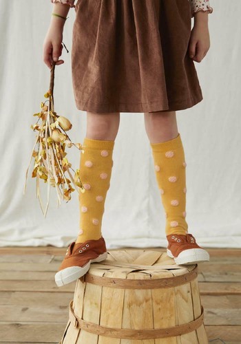 MATILDA JANE Just Imagine Dana Girls Knee-High Pompom Socks L Large 1-4 youth - Picture 2 of 2