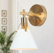 Granville Gold & White Wall Sconce Modern 1-light Bathroom Vanity Lighting