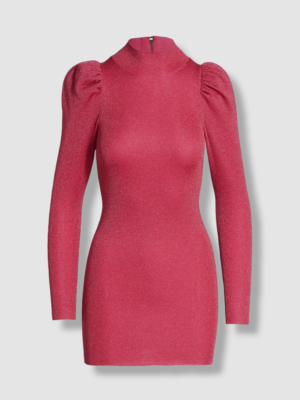 pink metallic long sleeve dress Pink Metallic Pearl Maxi Dress