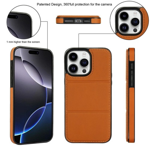 For iPhone 16 Pro Max 15 14 13 12 11 Leather Card Holder ShockProof Case Cover - Picture 4 of 15