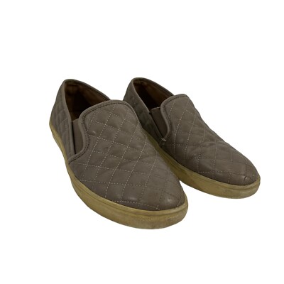 Steve Madden Slip On Leather Flocked Quilted Size Ecentrcq Sneaker Taupe  Flats
