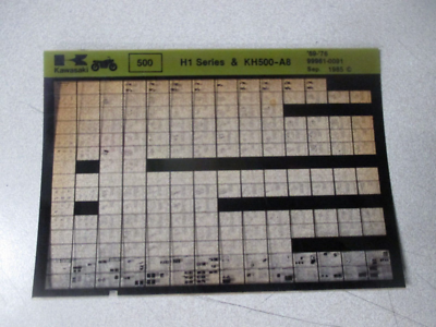 Kawasaki Parts Manual & Service Information Microfiche H1 Series
