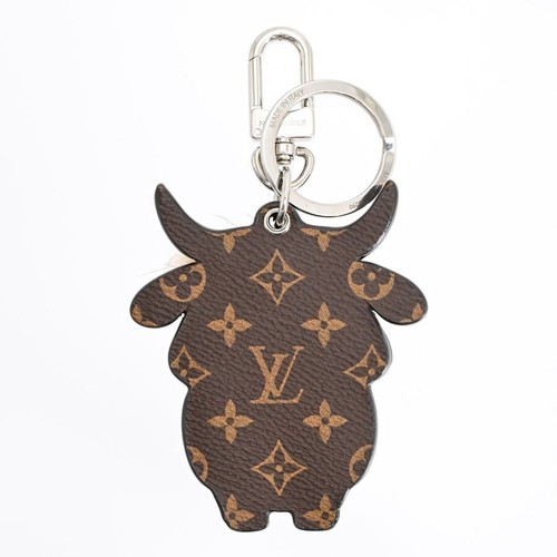 Louis Vuitton Monogram Porte-clés Ox Key Holder M80218 Metal Gold Brown Auth - Picture 2 of 6