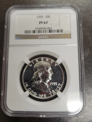 1955 PROOF FRANKLIN HALF DOLLAR 50C NGC CERTIFIED PF 67