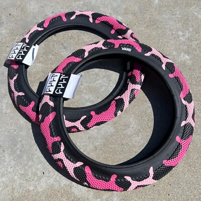 PAIR OF CULT BMX VANS 16" BICYCLE TIRES PINK CAMO