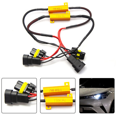 2x HB3 9005 HB4 9006 Headlight LED CANBUS Decoder Adapter Flicker Error Canceler