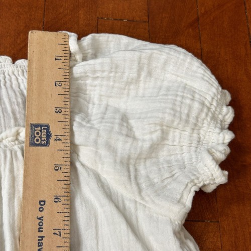 Old Navy Girls size XXL / 18 White Short Sleeve Smocked Crop Top Cute BOHO - Picture 2 of 11