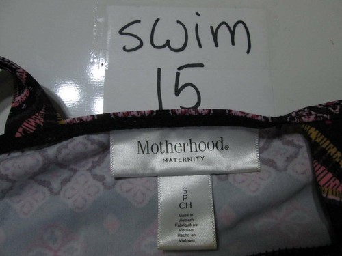 Motherhood Womens Size S Maternity Tankini Black/Pink Floral Crossback Swimwear - Picture 6 of 6