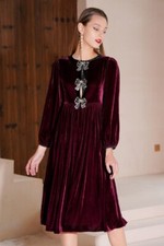 GATSBY VELVET DRESS REGENCY CORE BABYDOLL BOWS WHIMSIGOTH FAIRY EMPIRE EASTER SM