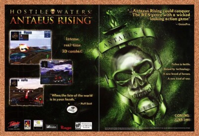 Hostile Waters Antaeus Rising PC Original 2000 Ad Authentic Video Game Promo v1