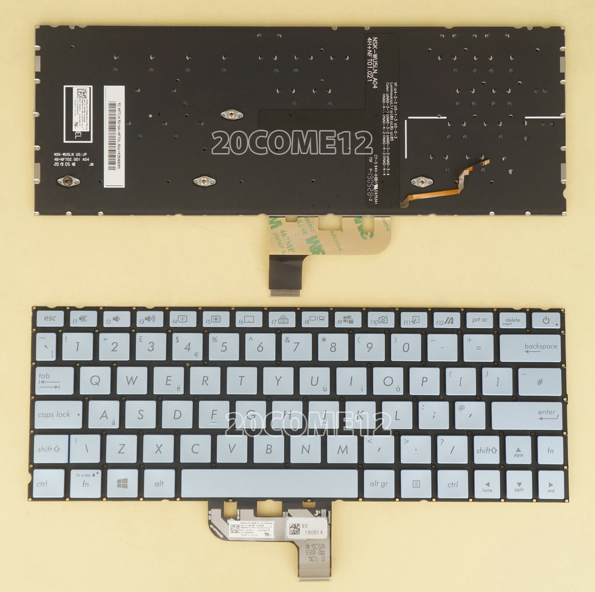 New for ASUS Zenbook UX334FAC UX334FL UX334FLC Keyboard Backlit UK 