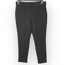 Anne Klein Tummy Control Ponte Pants Women Size L Gray Stretch Pull-On