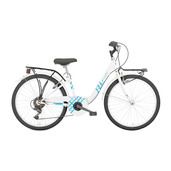Lolo 26.2 Fahrrad City Damen 26 6v Stahl Einzelrohr Weiß/Blau Größe S B4026