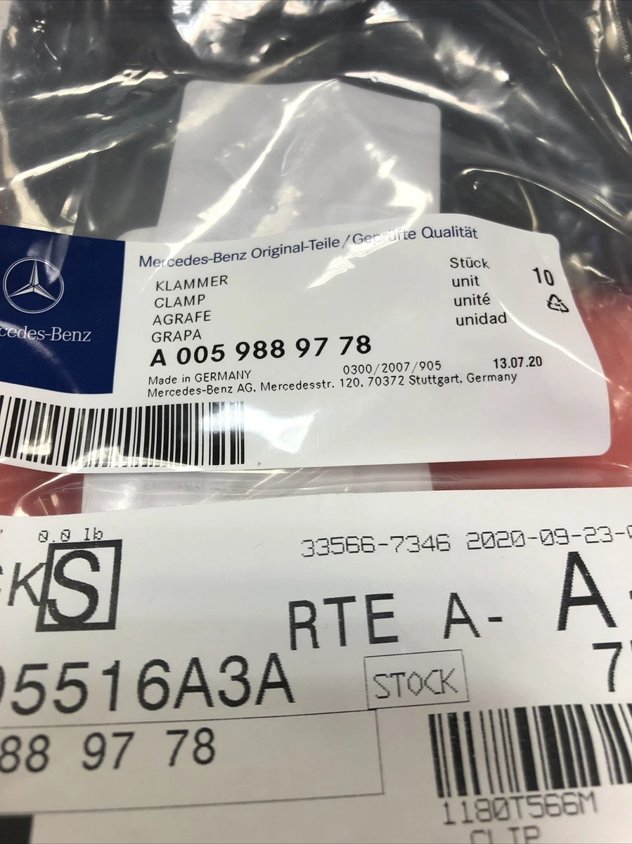 Original 5X MERCEDES CLIPS 0059889778 And 5 0019882981 Male And  