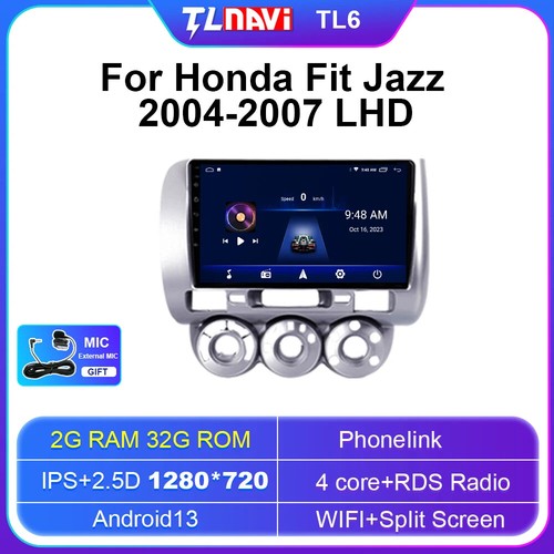 Android Auto Player GPS Car Stereo Radio For Honda Fit Jazz Manual A/C 2004-2007 - Picture 7 of 40