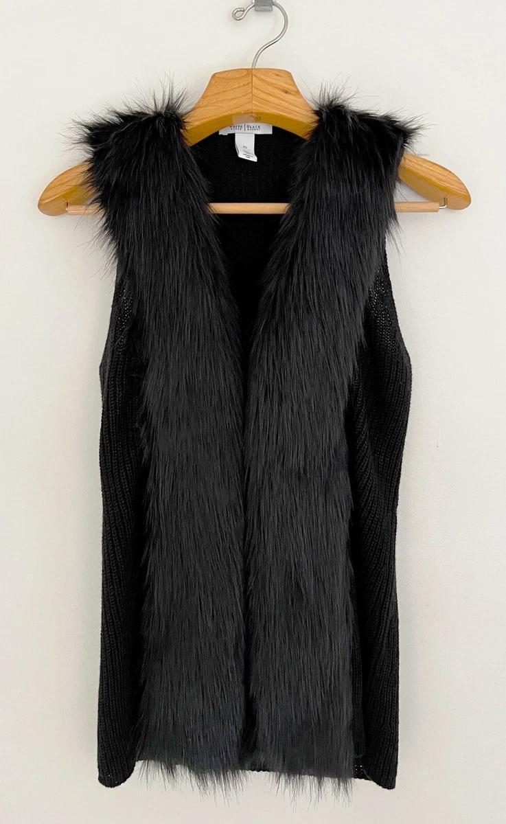 White house black market fur vest cheap