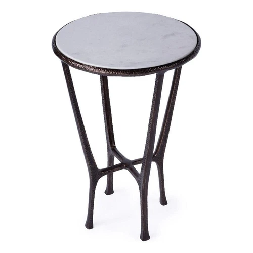 Butler Specialty Company Lania Outdoor Marble Side Table In Bronze - Picture 1 of 8
