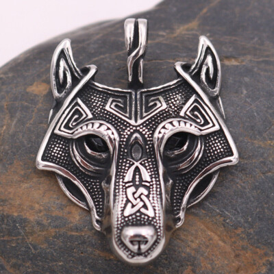 Super coole Wolf Halskette mit schwarzen Augen, Unisex Kette