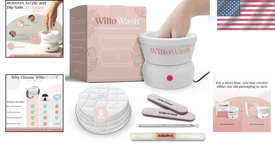 Cuenco eléctrico portátil para remojar uñas con aceite para cutículas y limas de uñas - eliminación rápida Foto 2 de 4