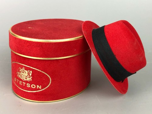 Red Stetson Box with Fedora Hats 
