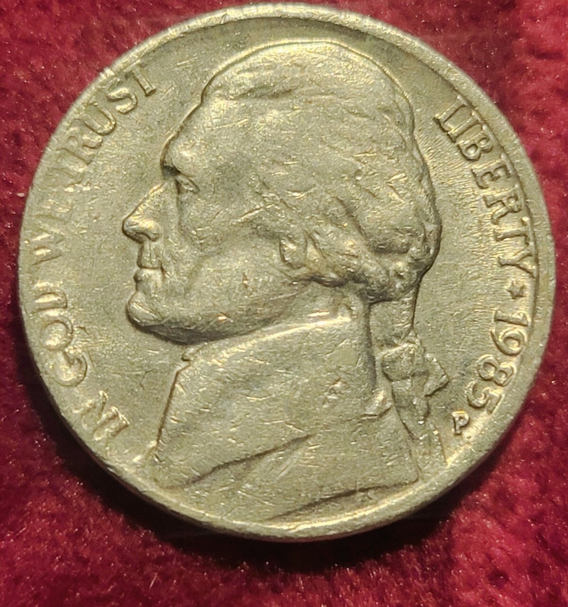 洋楽 Nickel Piece KD & CEBO 1965 Jefferson Nickel No Mint Mark ERROR Doubled Die Reverse
